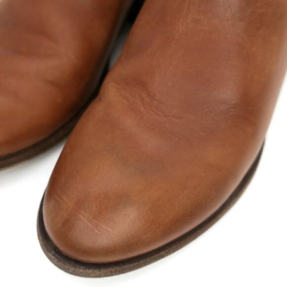 Frye Women’s Carson Brown Cognac Distressed Leather Chelsea Ankle Boots 5.5M - Picture 2 of 8